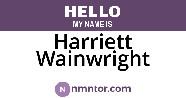 Harriett Wainwright