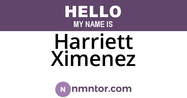 Harriett Ximenez