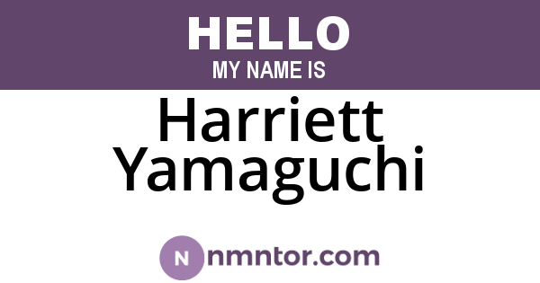 Harriett Yamaguchi
