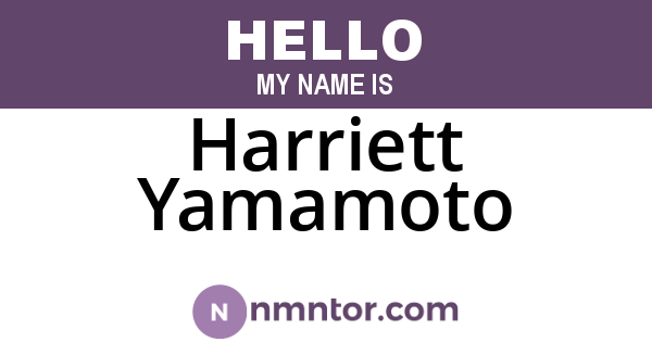 Harriett Yamamoto