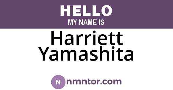 Harriett Yamashita