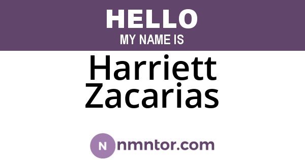 Harriett Zacarias