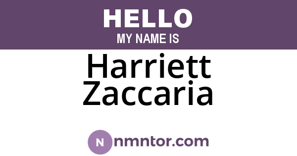 Harriett Zaccaria