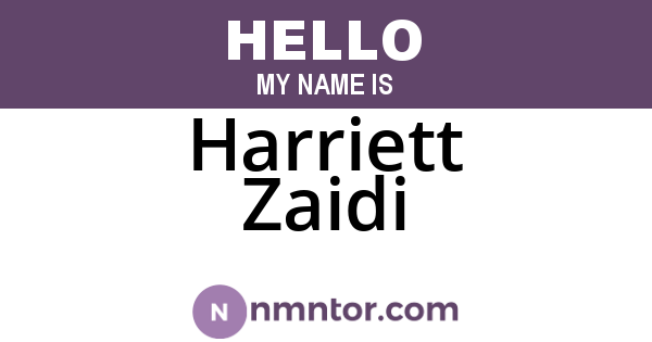 Harriett Zaidi