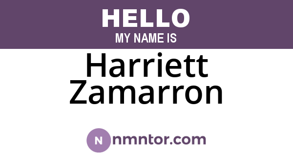 Harriett Zamarron