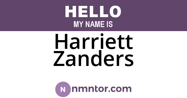 Harriett Zanders