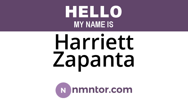 Harriett Zapanta