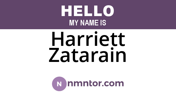 Harriett Zatarain
