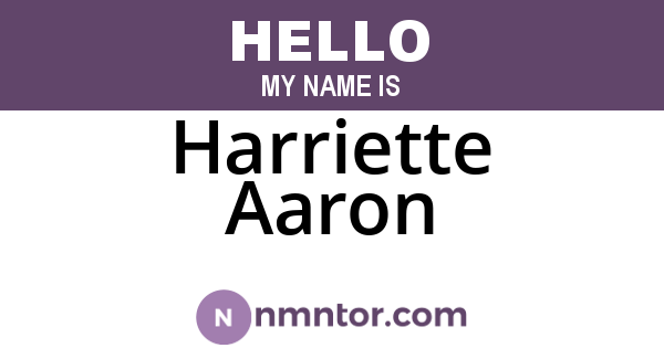 Harriette Aaron