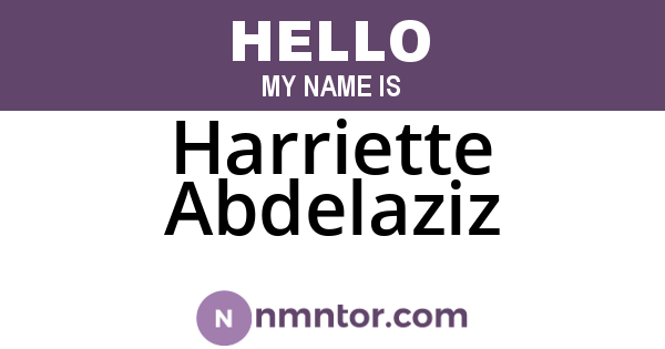 Harriette Abdelaziz