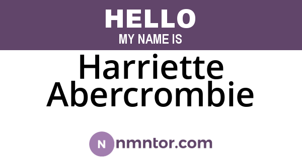 Harriette Abercrombie