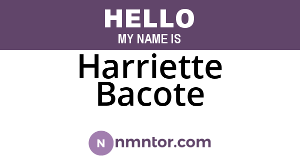 Harriette Bacote