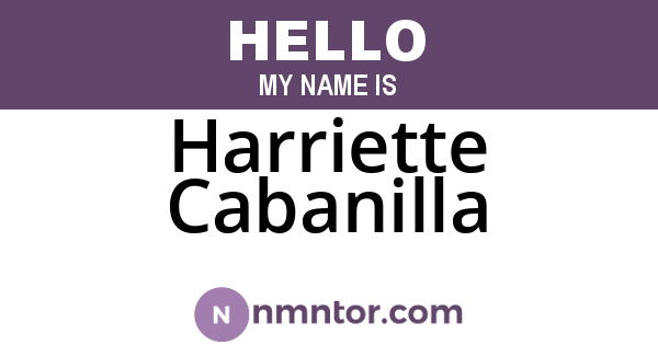 Harriette Cabanilla