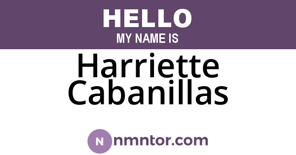 Harriette Cabanillas