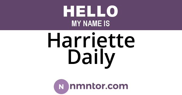 Harriette Daily