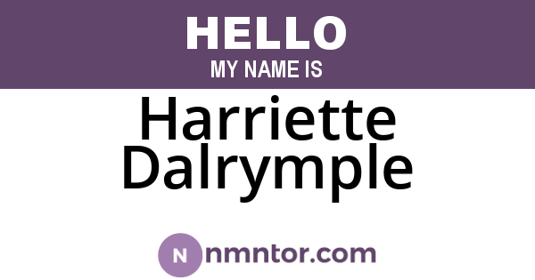 Harriette Dalrymple