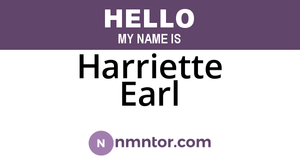 Harriette Earl