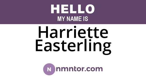 Harriette Easterling