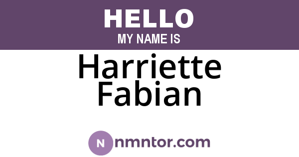 Harriette Fabian
