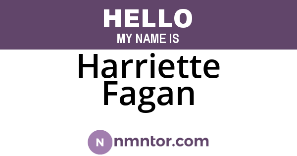 Harriette Fagan