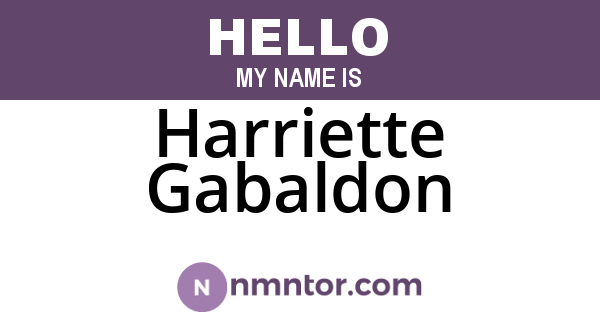 Harriette Gabaldon
