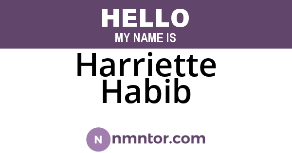 Harriette Habib