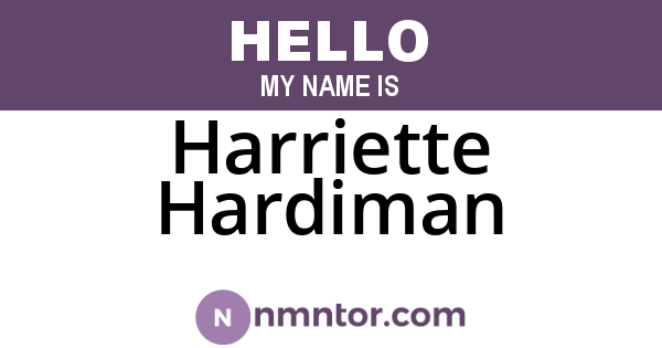 Harriette Hardiman