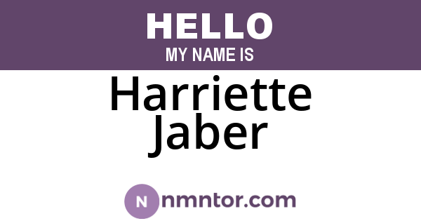 Harriette Jaber