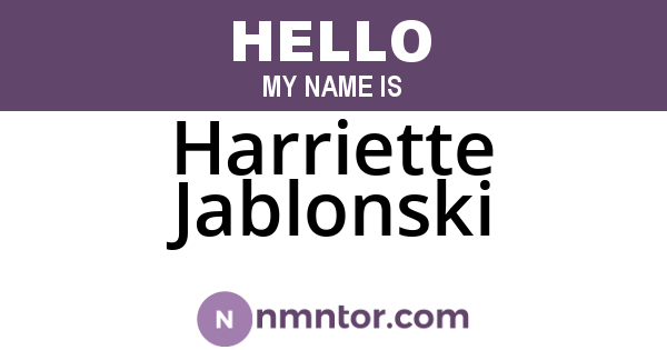 Harriette Jablonski