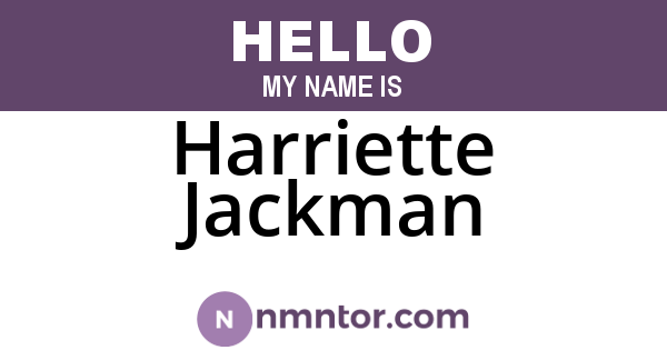 Harriette Jackman
