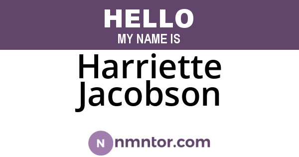 Harriette Jacobson