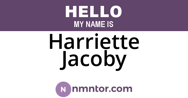 Harriette Jacoby