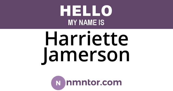 Harriette Jamerson