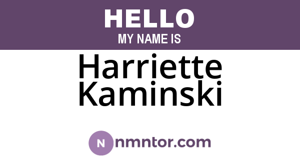 Harriette Kaminski