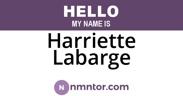 Harriette Labarge