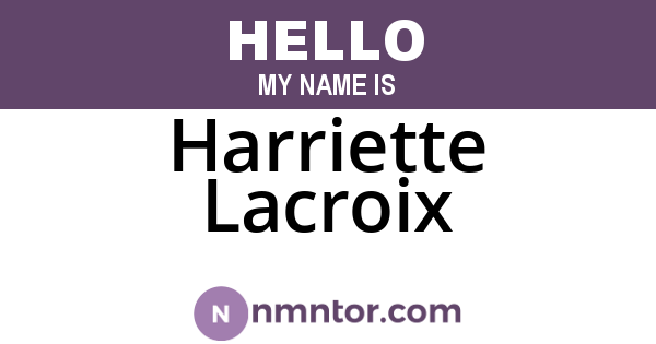 Harriette Lacroix