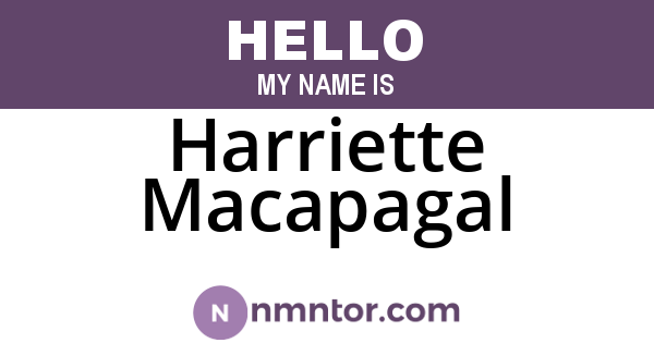 Harriette Macapagal