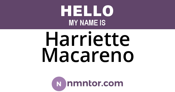 Harriette Macareno