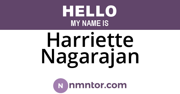 Harriette Nagarajan