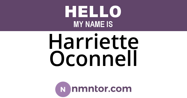 Harriette Oconnell