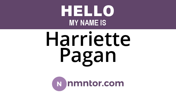 Harriette Pagan
