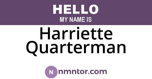 Harriette Quarterman