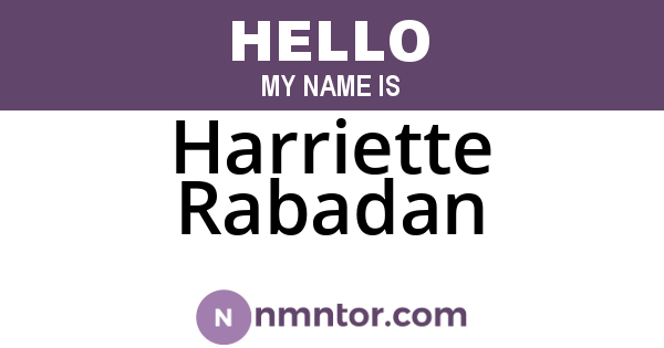 Harriette Rabadan