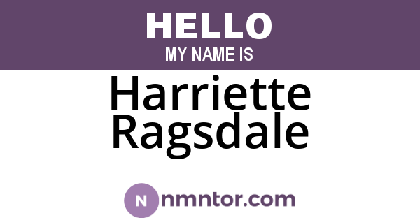 Harriette Ragsdale
