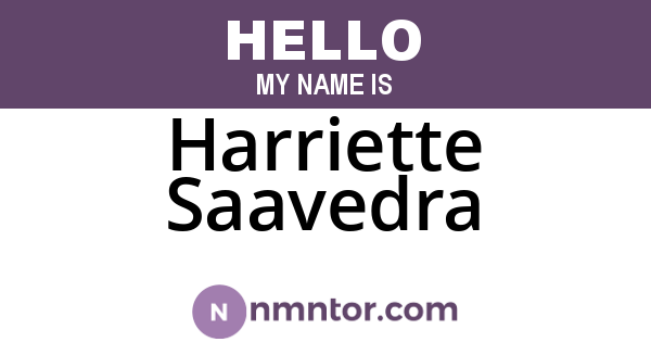 Harriette Saavedra