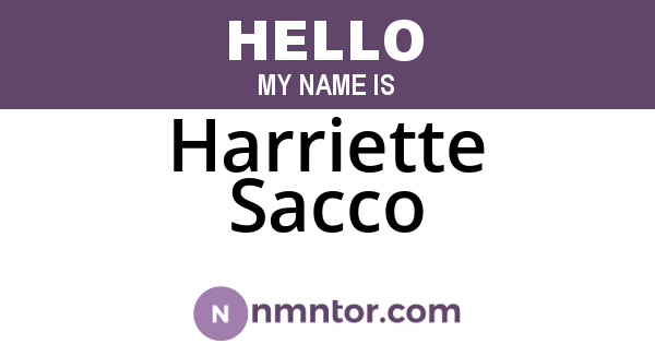 Harriette Sacco