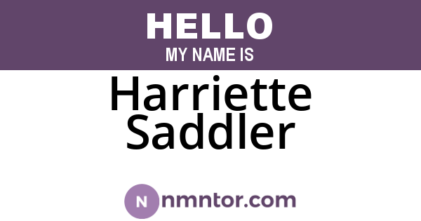 Harriette Saddler