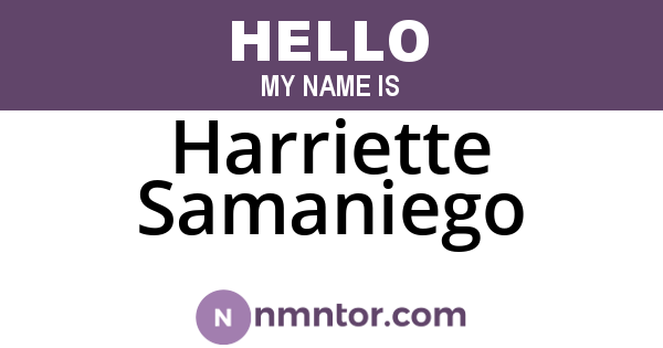 Harriette Samaniego