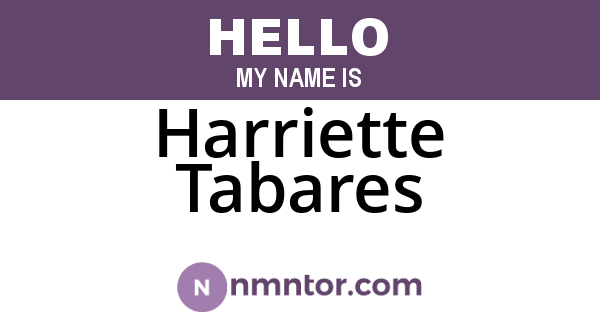 Harriette Tabares