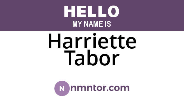 Harriette Tabor